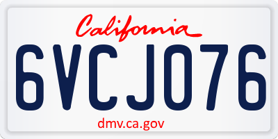 CA license plate 6VCJ076