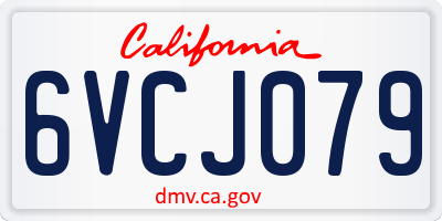 CA license plate 6VCJ079