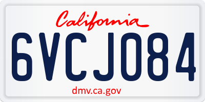 CA license plate 6VCJ084