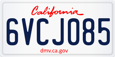 CA license plate 6VCJ085