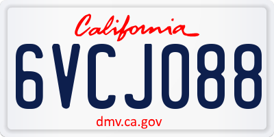 CA license plate 6VCJ088