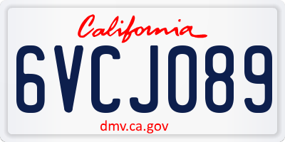 CA license plate 6VCJ089
