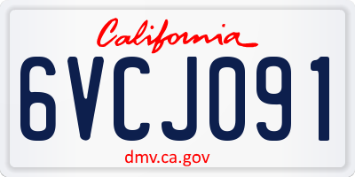 CA license plate 6VCJ091