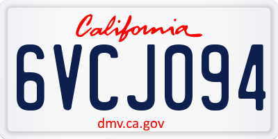 CA license plate 6VCJ094