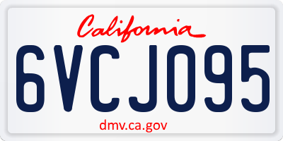 CA license plate 6VCJ095