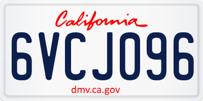 CA license plate 6VCJ096