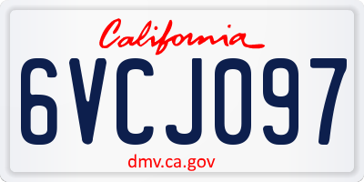 CA license plate 6VCJ097