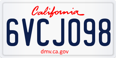 CA license plate 6VCJ098