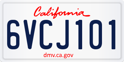 CA license plate 6VCJ101