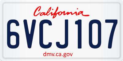 CA license plate 6VCJ107