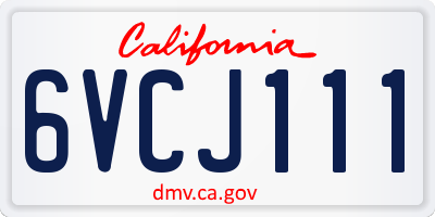 CA license plate 6VCJ111