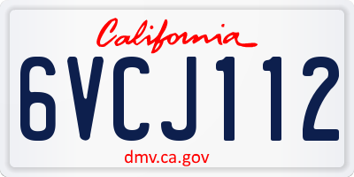 CA license plate 6VCJ112
