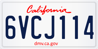 CA license plate 6VCJ114