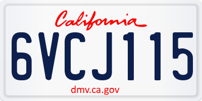 CA license plate 6VCJ115