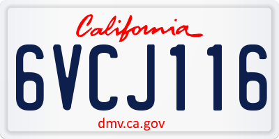 CA license plate 6VCJ116