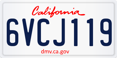 CA license plate 6VCJ119