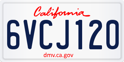 CA license plate 6VCJ120