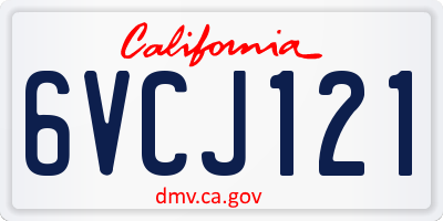 CA license plate 6VCJ121