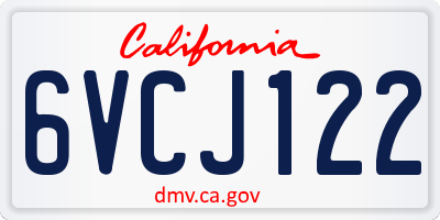 CA license plate 6VCJ122