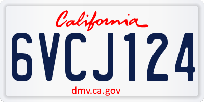 CA license plate 6VCJ124