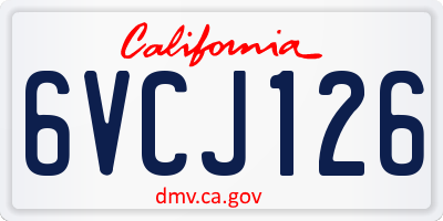 CA license plate 6VCJ126