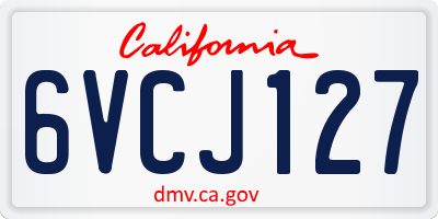CA license plate 6VCJ127