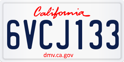 CA license plate 6VCJ133