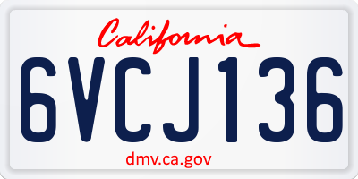 CA license plate 6VCJ136