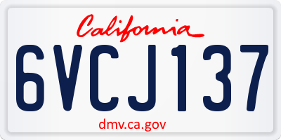 CA license plate 6VCJ137