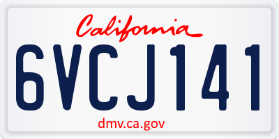 CA license plate 6VCJ141