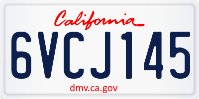 CA license plate 6VCJ145