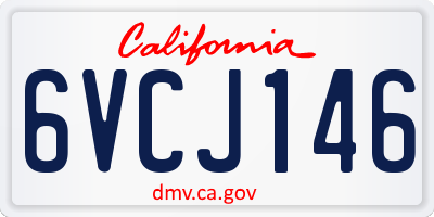 CA license plate 6VCJ146