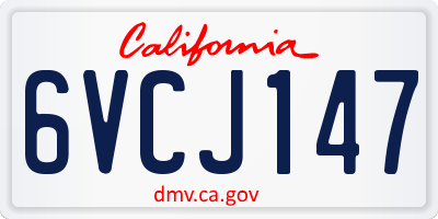 CA license plate 6VCJ147