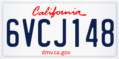 CA license plate 6VCJ148