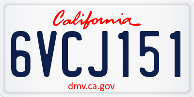 CA license plate 6VCJ151