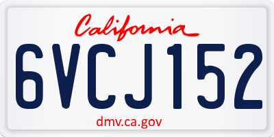 CA license plate 6VCJ152