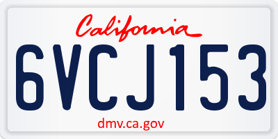 CA license plate 6VCJ153