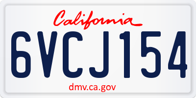 CA license plate 6VCJ154