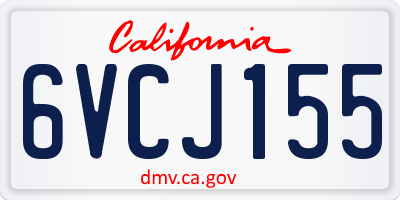 CA license plate 6VCJ155