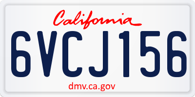 CA license plate 6VCJ156