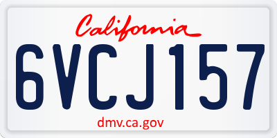 CA license plate 6VCJ157