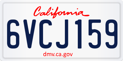 CA license plate 6VCJ159