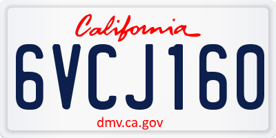CA license plate 6VCJ160
