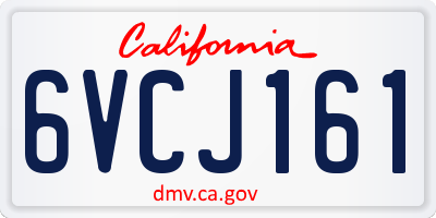 CA license plate 6VCJ161