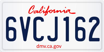 CA license plate 6VCJ162