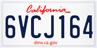 CA license plate 6VCJ164