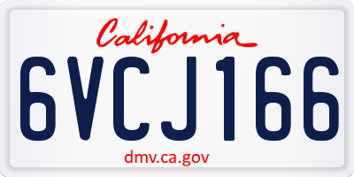 CA license plate 6VCJ166
