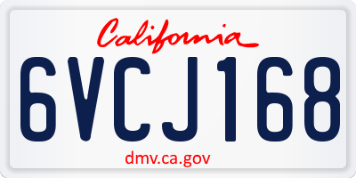CA license plate 6VCJ168