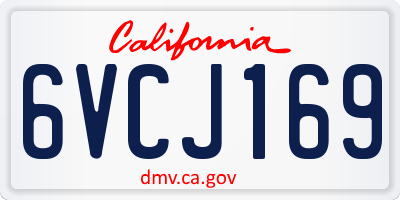 CA license plate 6VCJ169