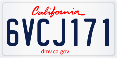 CA license plate 6VCJ171